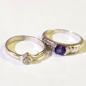 Two Silver CZ Rings